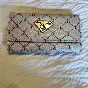 Baby Phat Quilted Gray and Red Wallet